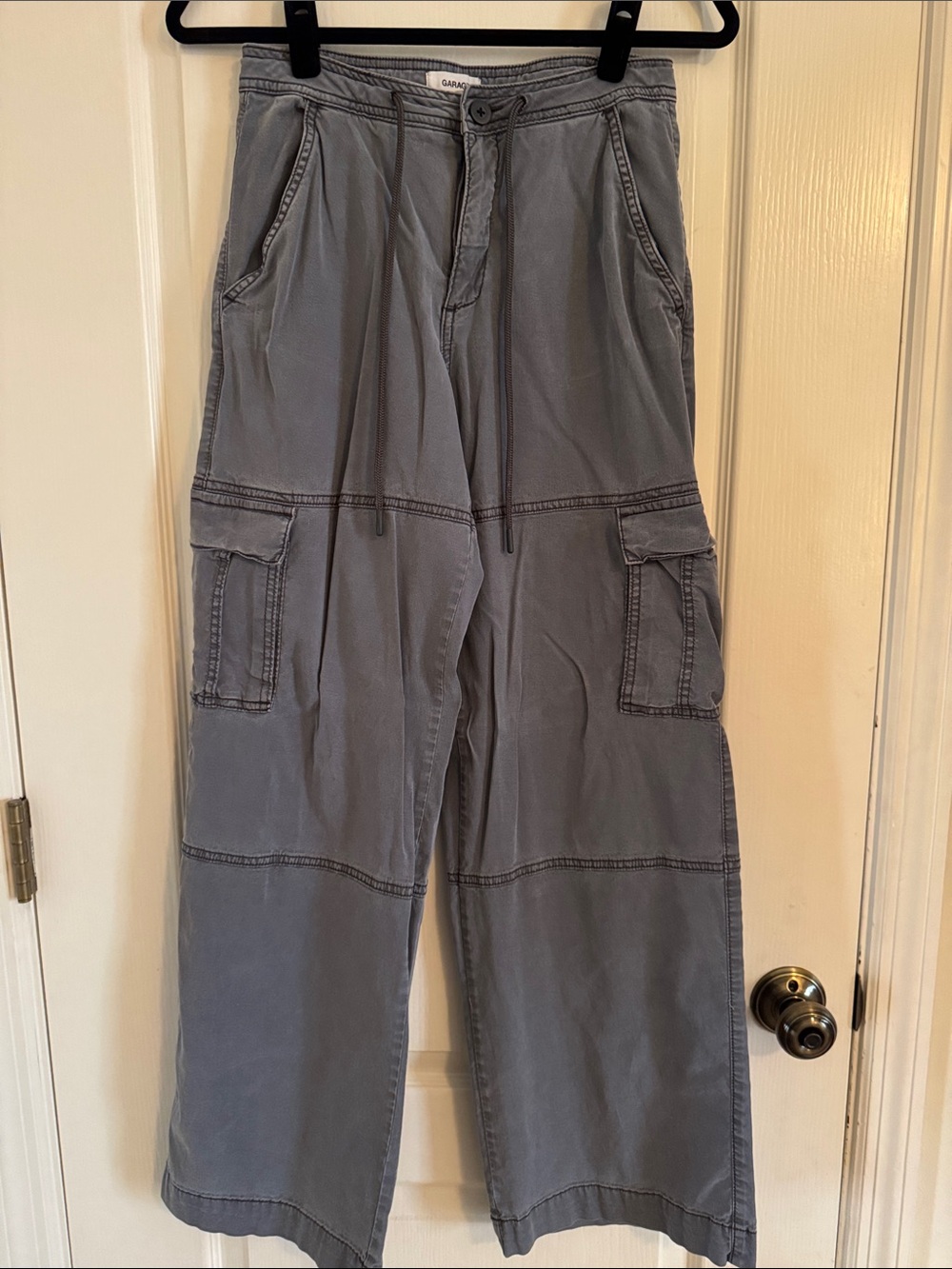 Garage Gray Cargo Pants with Drawstring Waist. Size 1